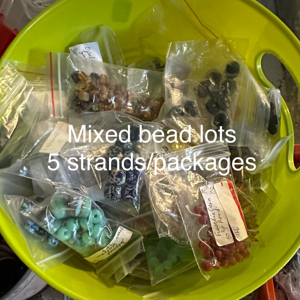 Mixed Bead Lot - 5 strands/packages NO PLASTIC